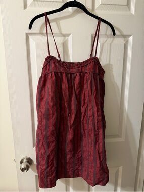 Women's Red Striped Mini Babydoll Dress - Wild Fable